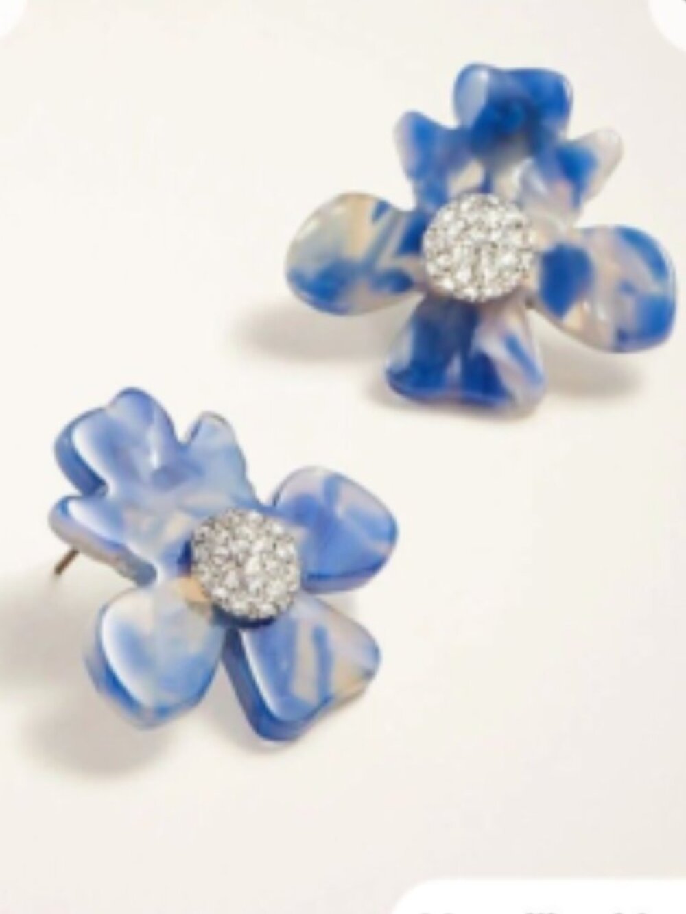 Ann Taylor Tortoiseshell Print Flower Stud Earrings-NWT
